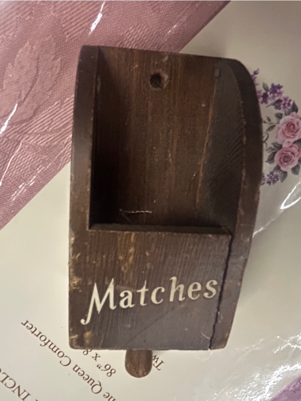 Wooden Matches Wall Pocket - Brown